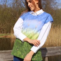Merino wool blouse “Gamtos peizažas”